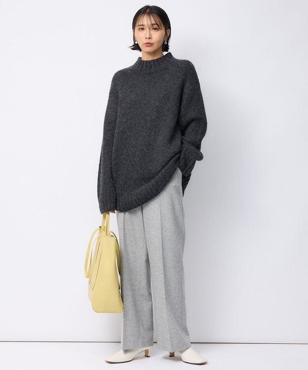 23区 ベビーアルパカ ビッグシルエット ニット グレー系