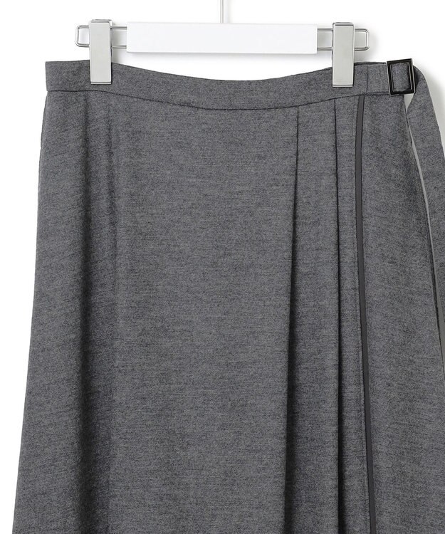 23区 L 【洗える】ウールミルドジャージー フレアスカート グレー系