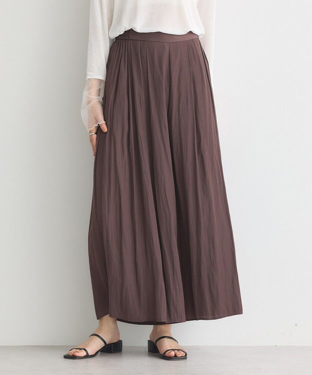 earth music&ecology マットサテンスカーチョ Brown