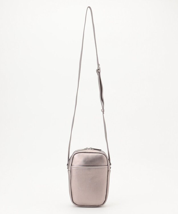 LA BAGAGERIE ランダムプリーツショルダーバッグ タテ ガンメタリック