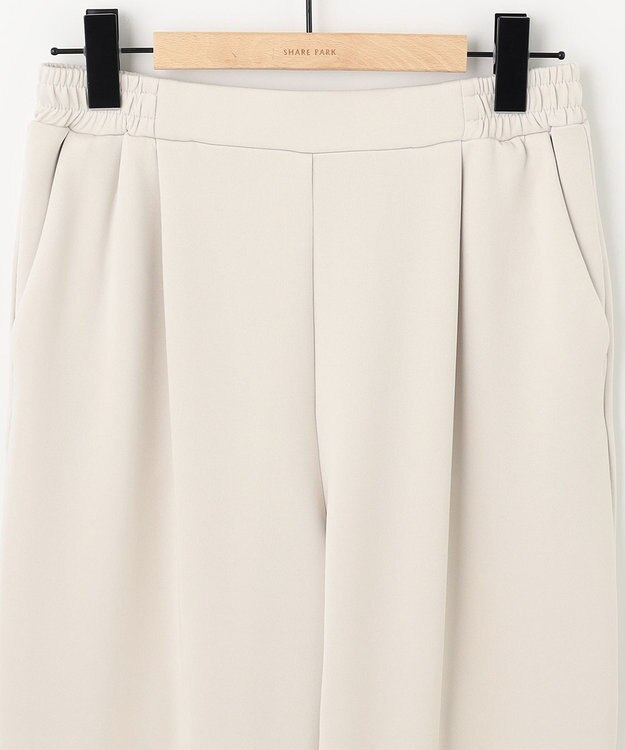 SHARE PARK LADIES 【洗える】ストレッチポンチ テーパードパンツ アイボリー系