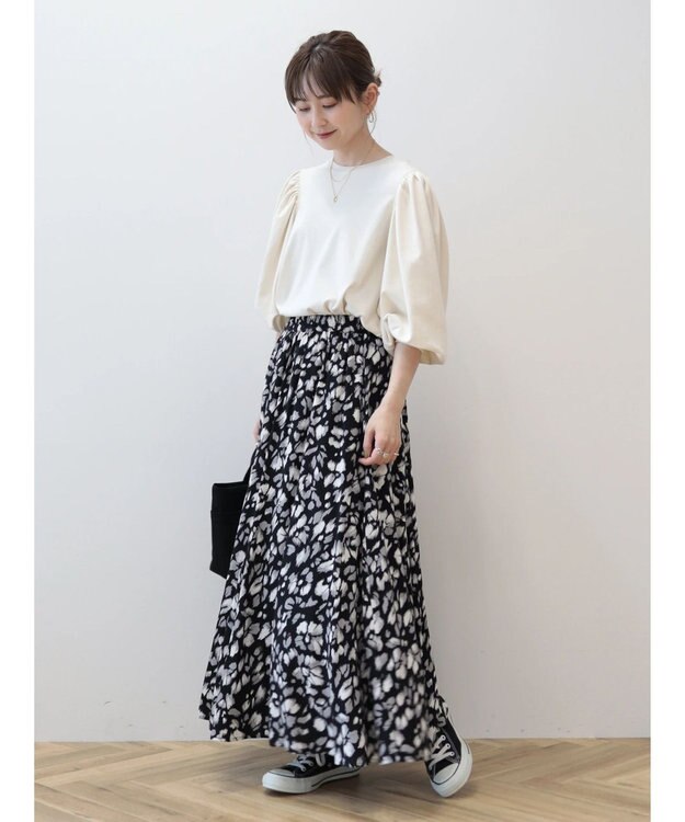 AMERICAN HOLIC ドルマンギャザー７分袖カットプルオーバー Ivory