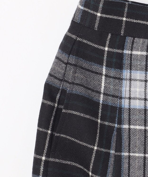 組曲 KIDS 【150-170cm】ウール綾チェック スカート（リボン付き） ネイビー系5