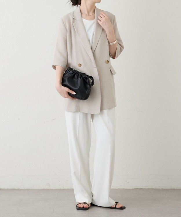 russet レザー巾着4WAYショルダーバッグ(CE-1454) Black