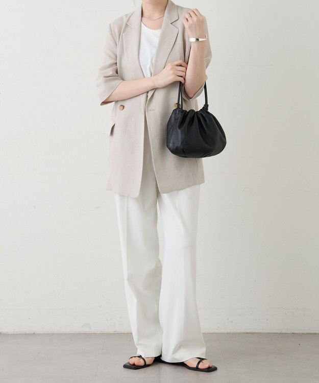 russet レザー巾着4WAYショルダーバッグ(CE-1454) Black