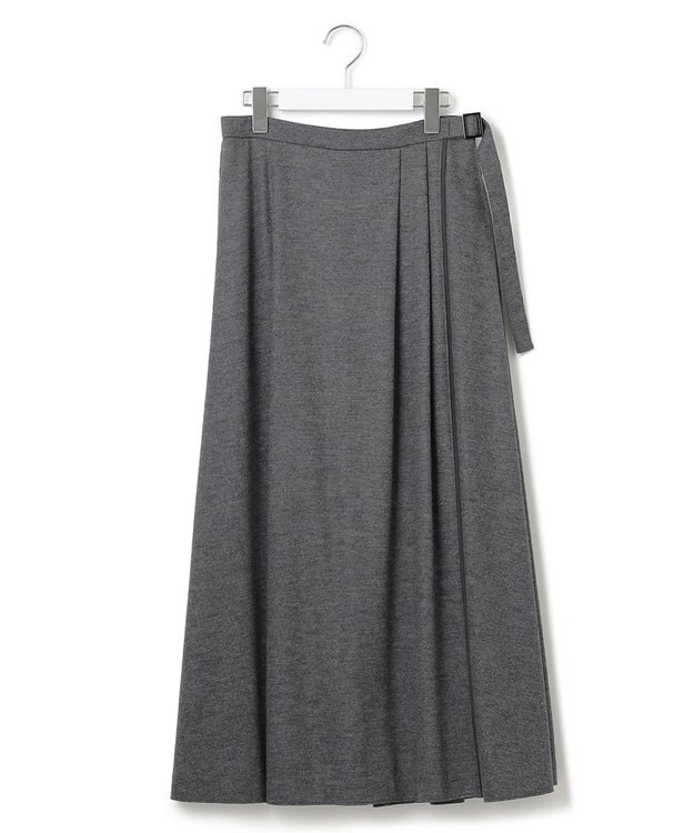 23区 L 【洗える】ウールミルドジャージー フレアスカート グレー系