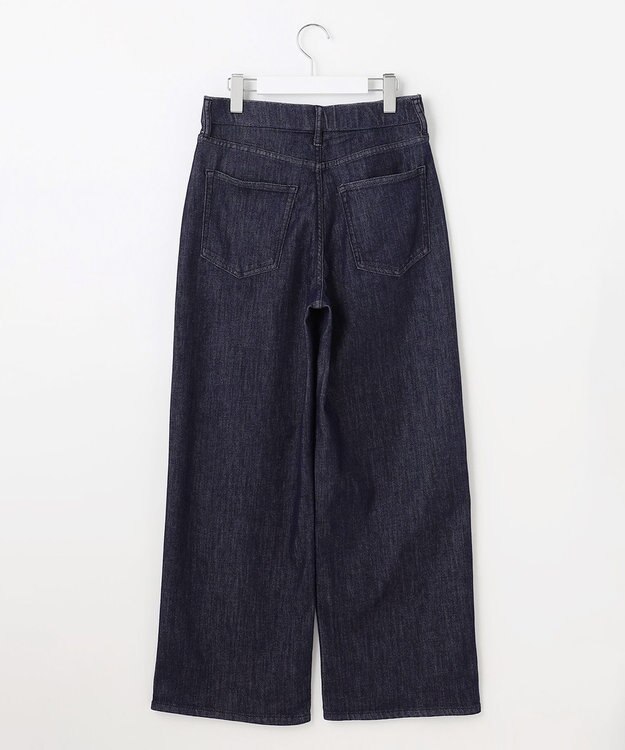 自由区 L 【19号サイズまで展開】ウスカルデニムワイドストレート パンツ インディゴ