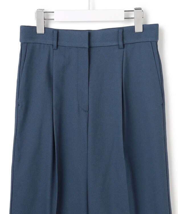 ICB L 【裏起毛】 ウォームサテン ワイドストレートパンツ ブルーグレー系