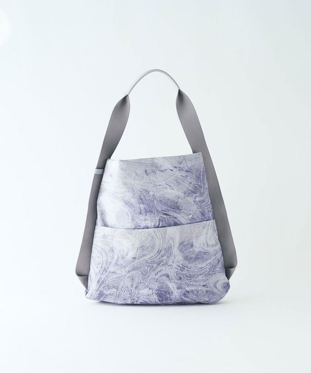 MIYABIYA LAQUOH マーブル墨流し ワンショルダーL ライトグレー