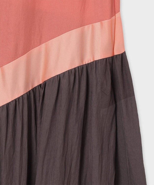 Paul Smith アセテート カラーブロック ドレス チョコレートブラウン