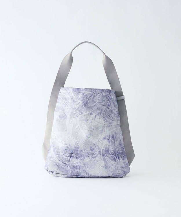 MIYABIYA LAQUOH マーブル墨流し ワンショルダーL ライトグレー