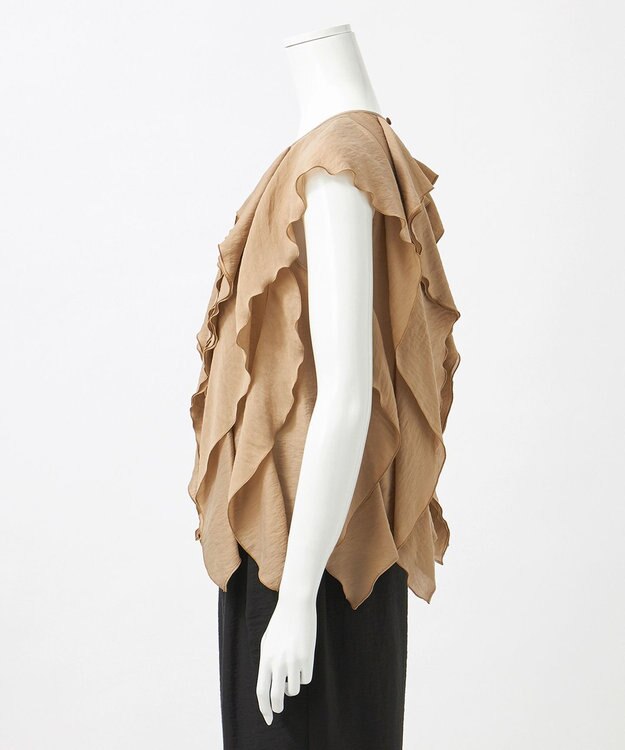 23区 【GOLD LABEL】シアーシルク ブラウス キャメル系