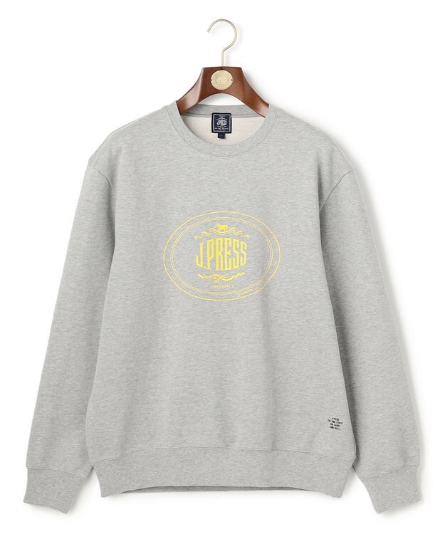 J.PRESS MEN 【J.PRESS ORIGINALS】【UNISEX】Supima Recycle French Terry Orval Logo Sweat Shirt ライトグレー系