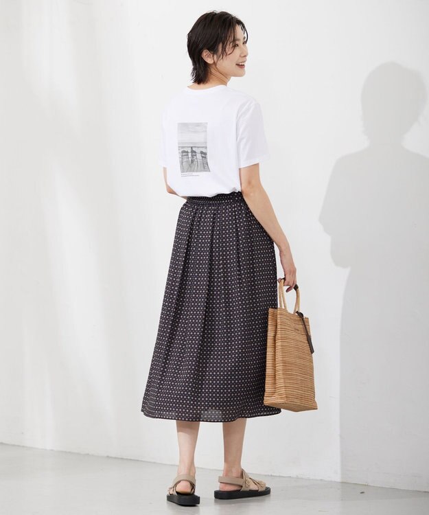 J.PRESS LADIES バック フォト Tシャツ ホワイト系