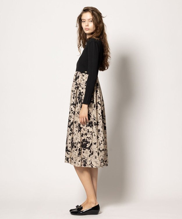 TOCCA 【洗える】CHANDELIER KNIT DRESS ニットドレス ブラック×ベージュ系