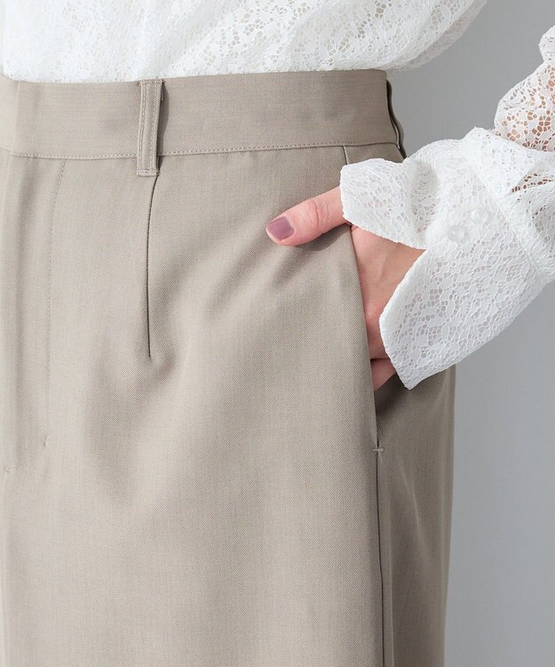 CRAFT STANDARD BOUTIQUE ＜セレモニー＞カットアウトヘムIラインスカート Beige