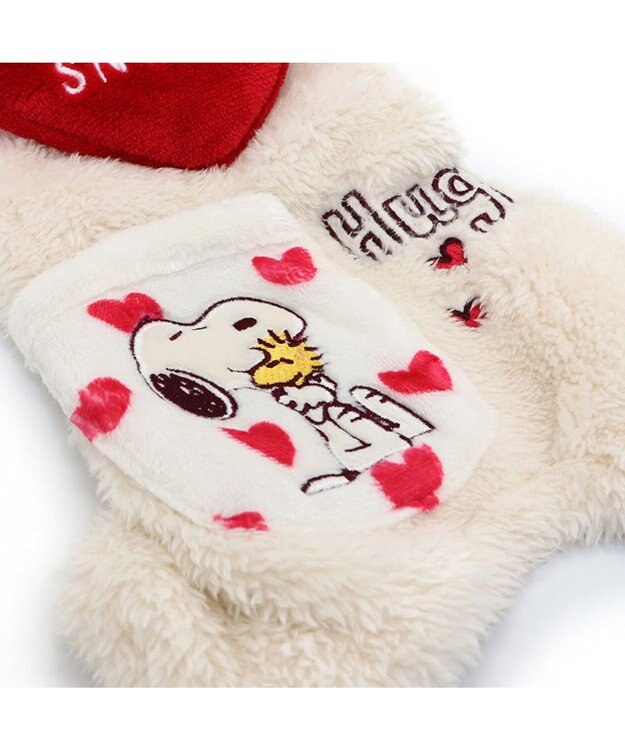 PET PARADISE スヌーピー ポケット付きつなぎ 《ハート柄》 小型犬 ピンク（濃）