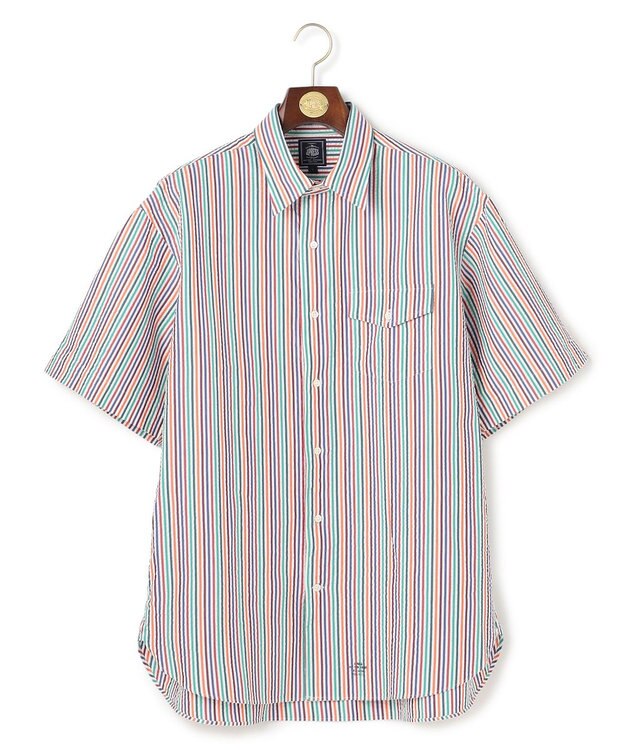 J.PRESS MEN 【J.PRESS ORIGINALS】Cotton Silk Seersucker Regular Half Sleeve Shirt / Baggy-Fit ホワイト系8