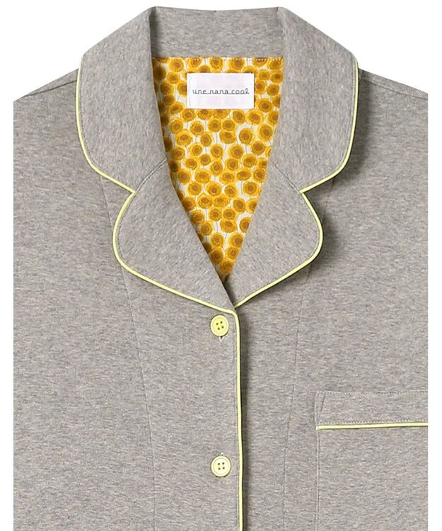 une nana cool 【綿100%】やわらか杢フライスパジャマ MADE WITH LIBERTY FABRIC ライトグレー