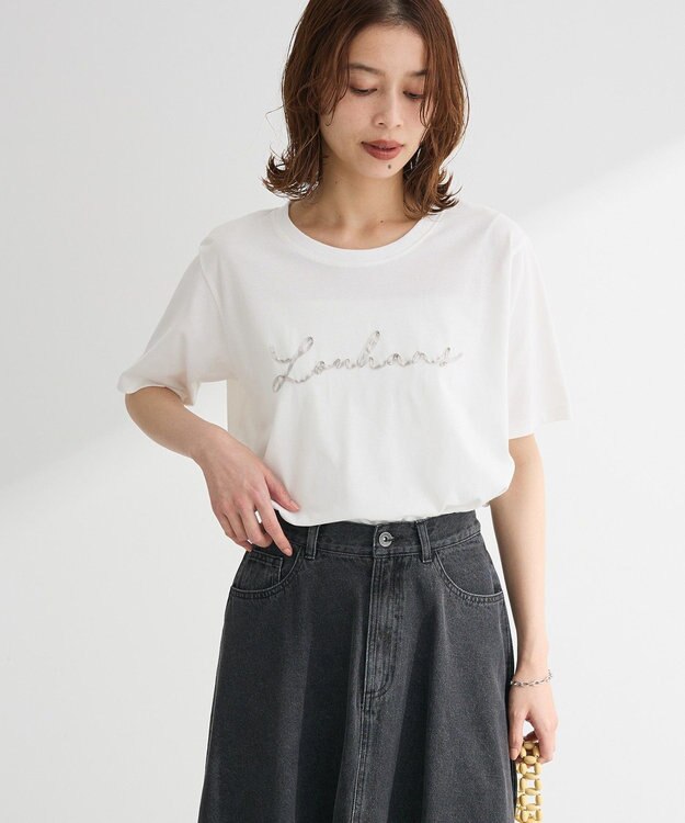 Green Parks リボンレギュラーＴシャツ Off White