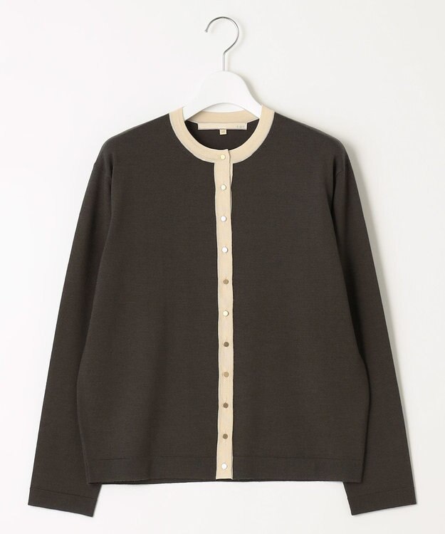 自由区 【アンサンブル対応・洗える】ウールシルク カーディガン スレート