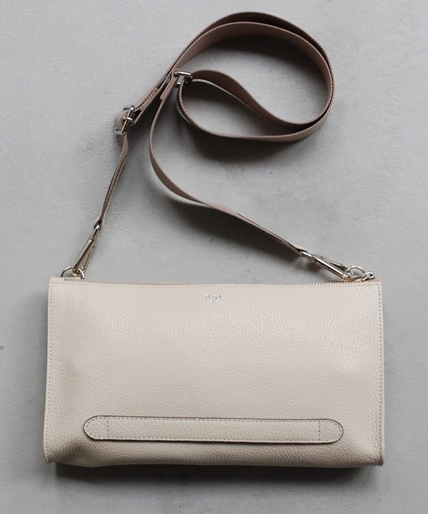 blancle シュリンクレザー クラッチショルダー LIGHT BEIGE
