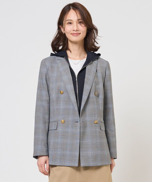 J.PRESS LADIES ANASTASIAトロ ダブル ジャケット グレーチェック系