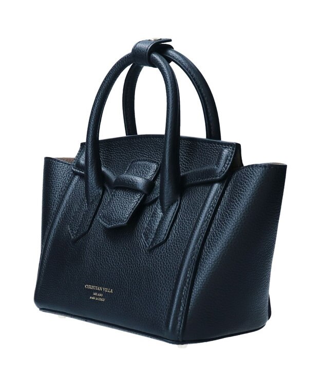 INTER-CHAUSSURES 【Christian Villa】ベーシックスモールハンドバッグ ブラック