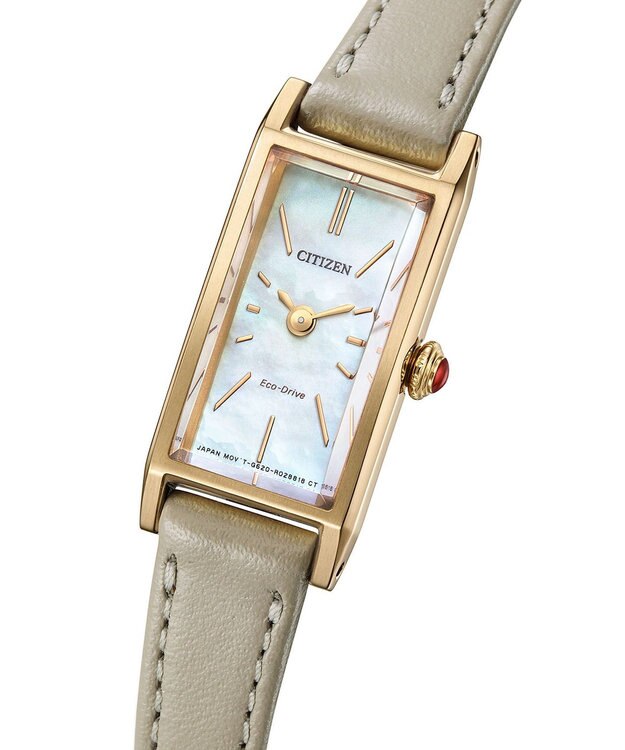 CITIZEN 【ECサイト限定】おしゃれ度の高いグレージュ ハンサムなデザイン 電池交換不要 ウォームゴールド