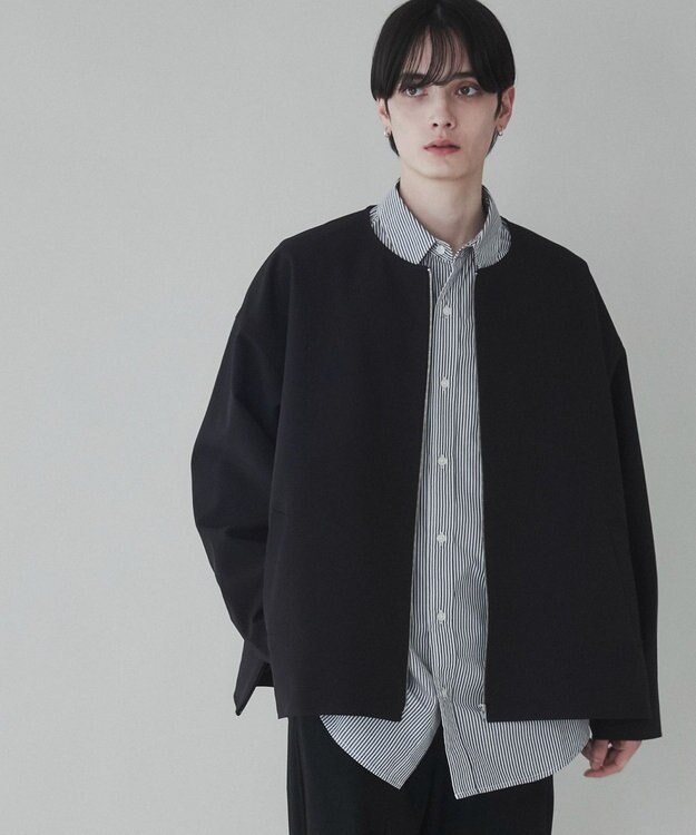 WEGO 【ユニセックス着用ITEM】トロミノーカラーブルゾン ブラック