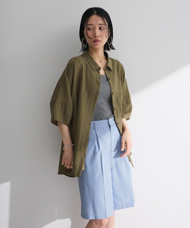 Green Parks ・ＥＬＥＮＣＡＲＥ　ＤＵＥシアーボリュームスリーブシャ Khaki