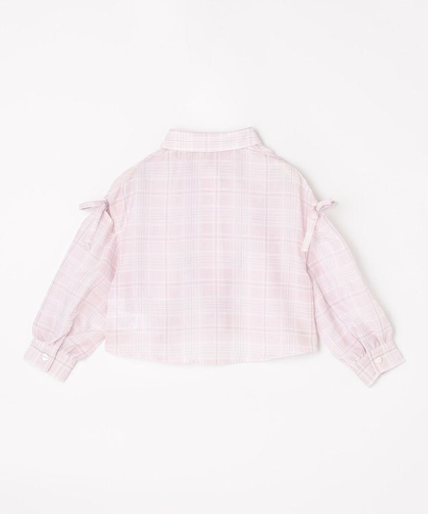 ANY KIDS シアーチェックシャツ ピンク