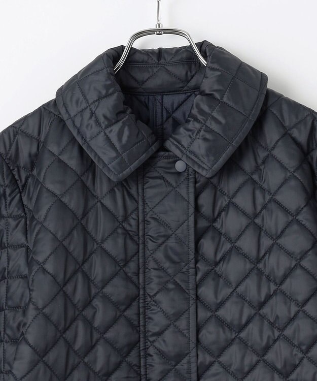 #Newans 【セレモニーにも】〈亀恭子さんコラボ〉キルティングロングコート ネイビー