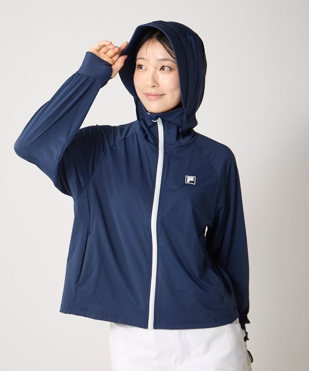 FILA GOLF／marie claire 【FILA GOLF】スーパーナイロンクール｜超接触冷感UVパーカー ネイビー
