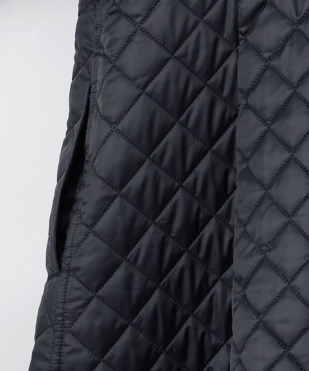 #Newans 【セレモニーにも】〈亀恭子さんコラボ〉キルティングロングコート ネイビー