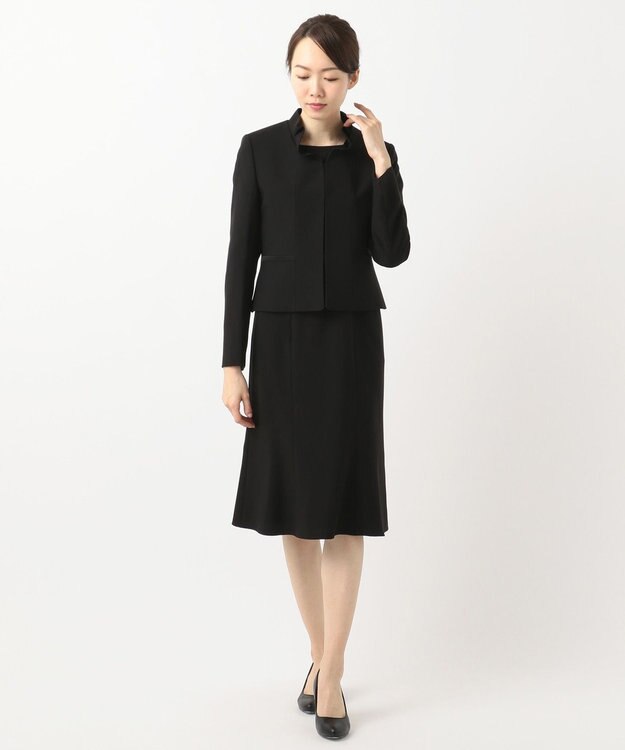 自由区 FORMAL 【襟華やか】エレガント ジャケット＋ワンピース ブラック系