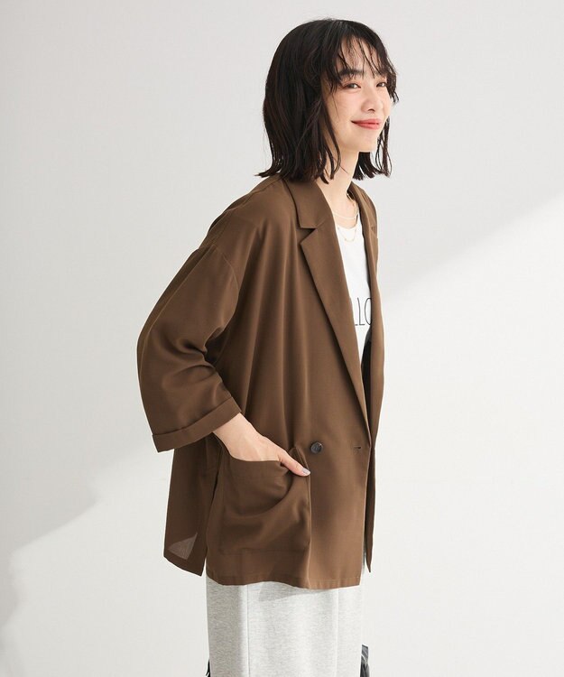 Green Parks 【適ON】シアーシャツジャケット Brown