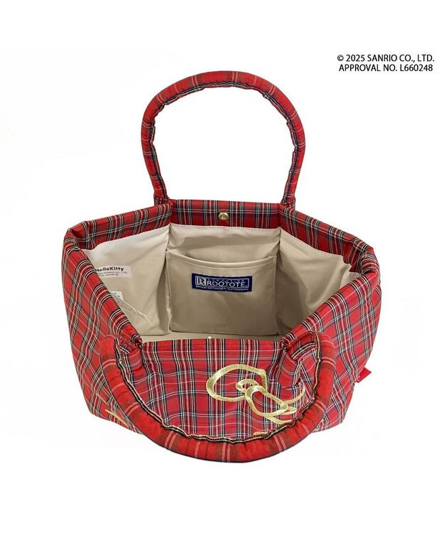 ROOTOTE 8463【サンリオ】IP.デリ.チェック.ハローキティ-A 02：レッド