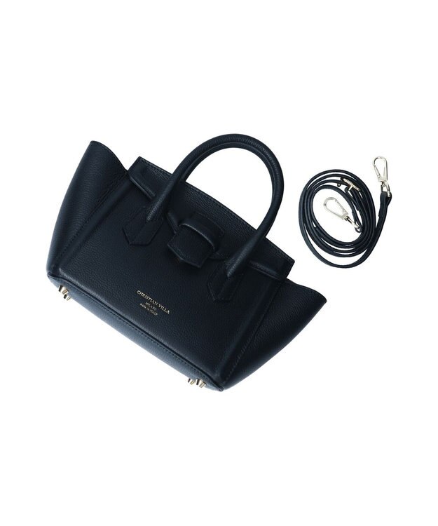 INTER-CHAUSSURES 【Christian Villa】ベーシックスモールハンドバッグ ブラック