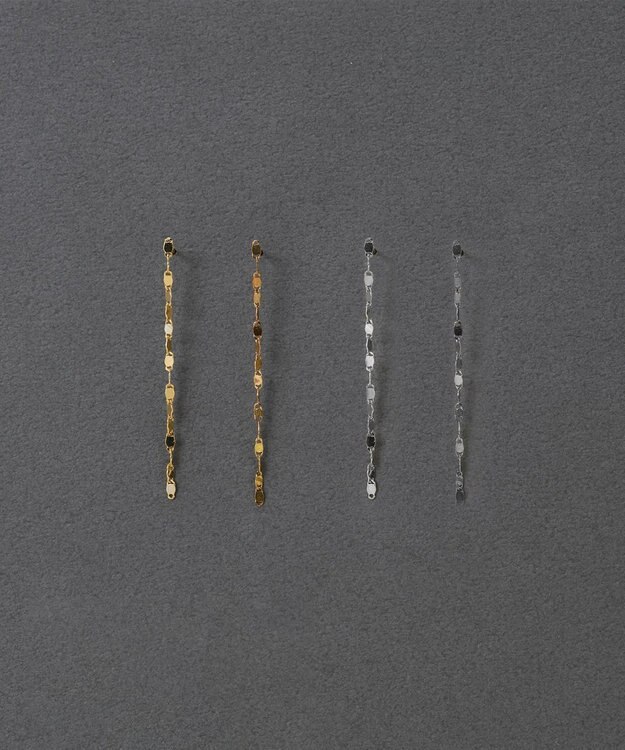 Phoebe 〈金属アレルギー対応〉グリッターエクレアロングピアス　シルバー/ニッケルフリー シルバー