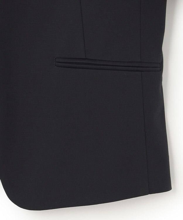 23区 S 【セットアップ対応/洗える】ストレッチポンチ ノーカラー ジャケット ネイビー系