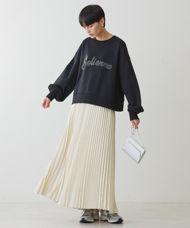 AMERICAN HOLIC チェーン刺繍スウェット Black