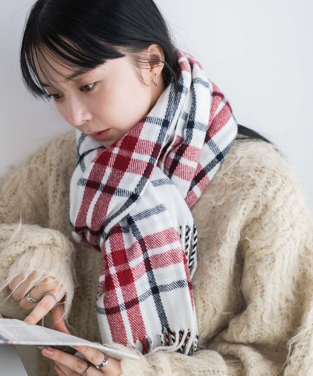 WEGO 【ユニセックス着用ITEM】大判ストール ワイン