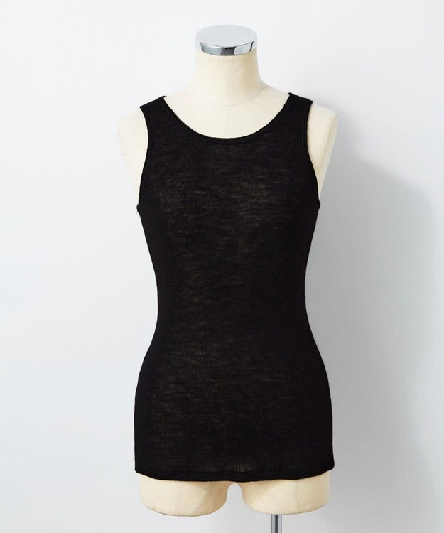 TOQUE 〈大草直子さんアドバイザー〉ロイヤルベビーアルパカ針抜きスムスインナータンクトップ ブラック