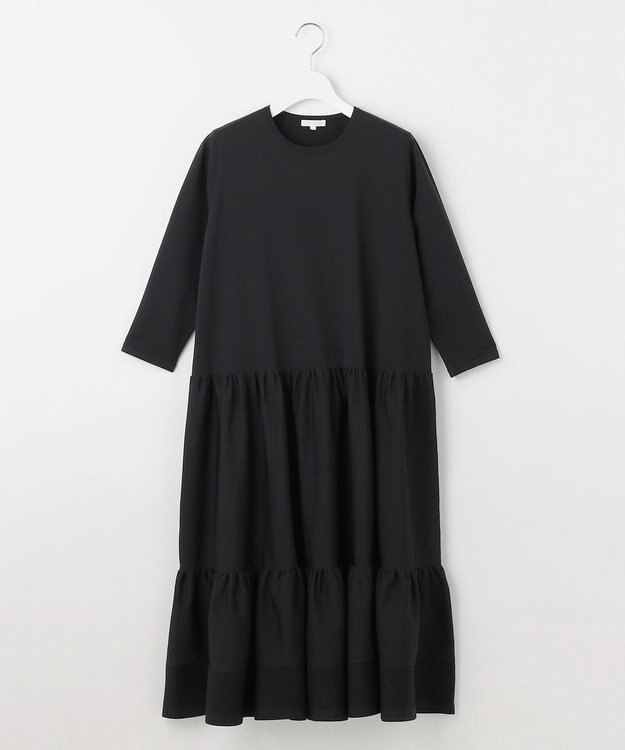 23区 L 【R(アール)】フォルムニット ティアード ワンピース ブラック系