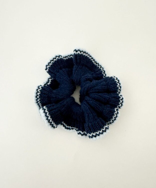 WEGO Lパイピングニットシュシュ ネイビー