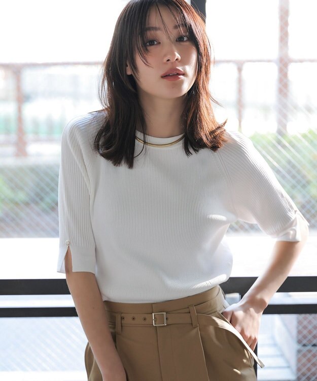 ANY SIS 【好印象ブライトニット】コクーンスリーブ ニット オフ