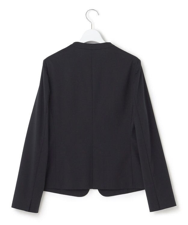 23区 S 【セットアップ対応/洗える】ストレッチポンチ ノーカラー ジャケット ネイビー系