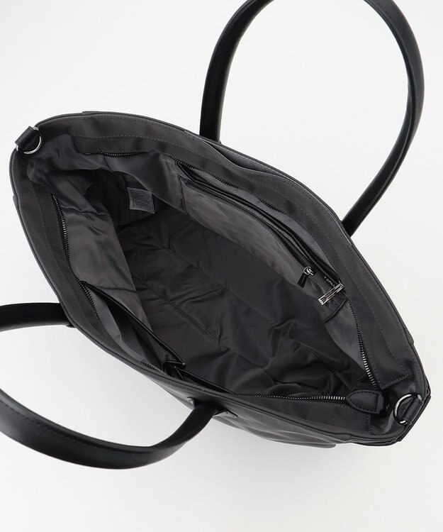 Y'SACCS ナイロン×リサイクルレザー　ホック2WAYトート　Mサイズ グレー