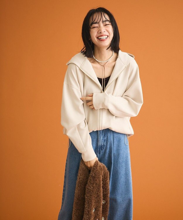 Green Parks ダンボールＺＩＰパーカー Light Beige